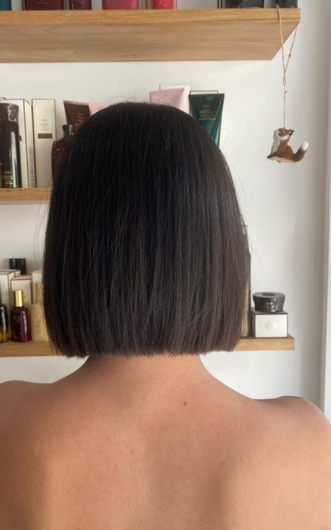 Dark hair style from the back