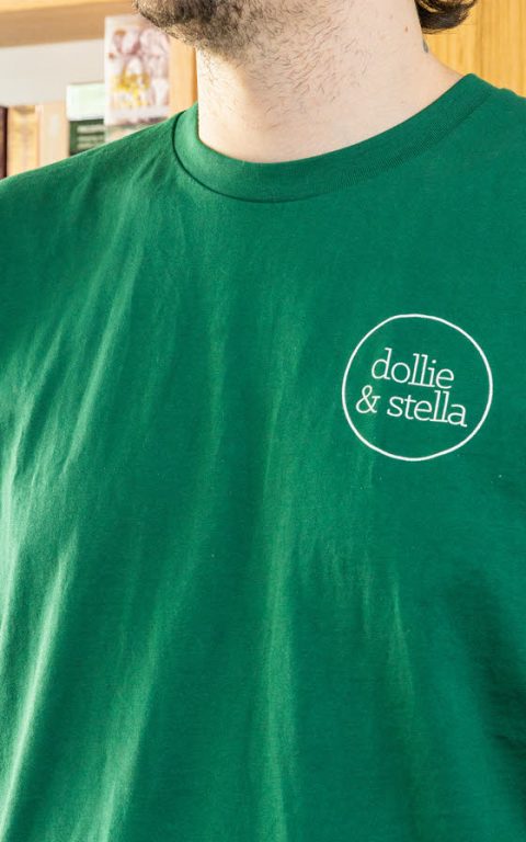 Dollie and Stella green tshirt merch